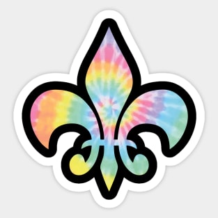 Pastel Tie Dye Fleur de Lis Sticker